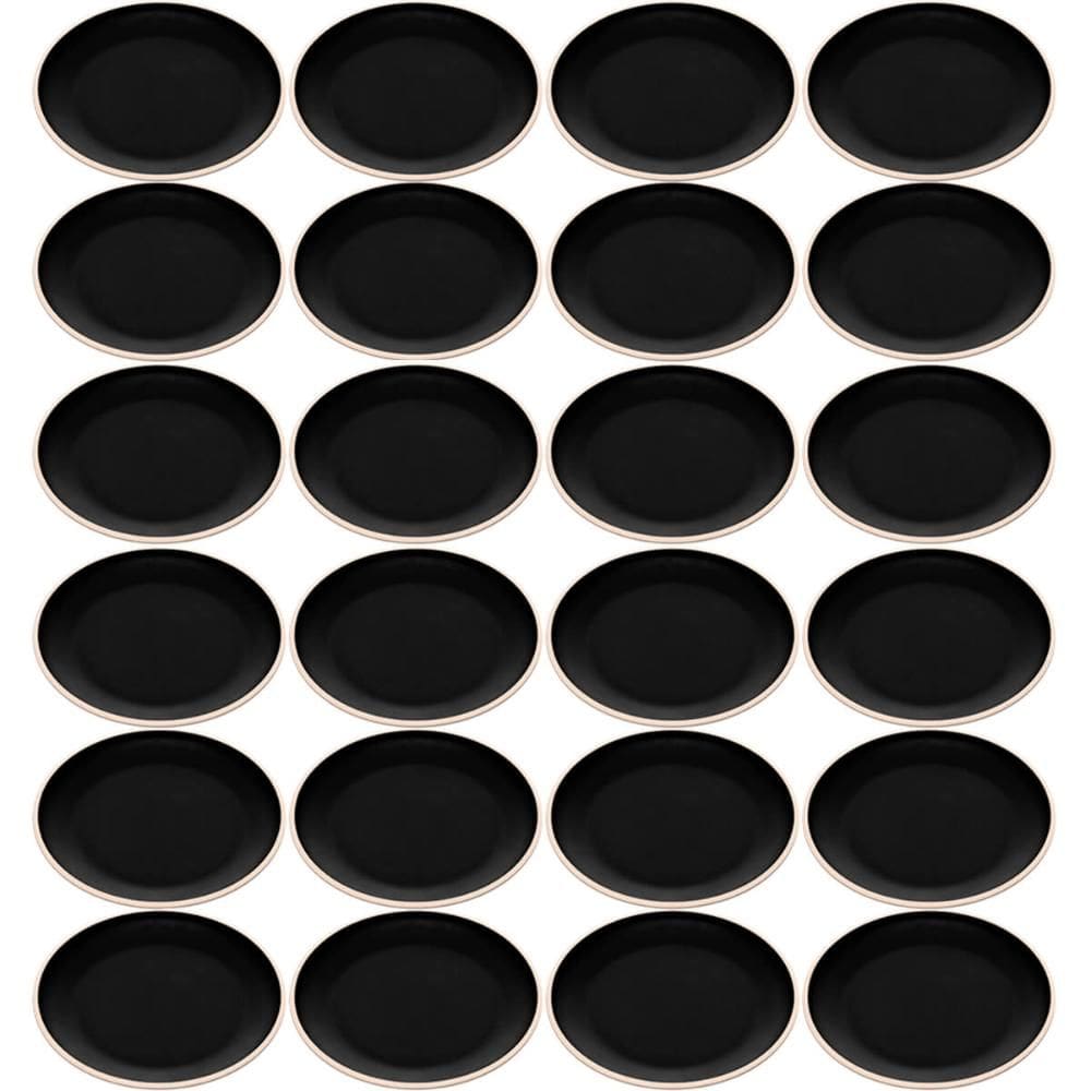 Kit 24 Pratos para Sobremesa Preto Fosco Wolff Restaurante Pratinhos Elegantes para Servir