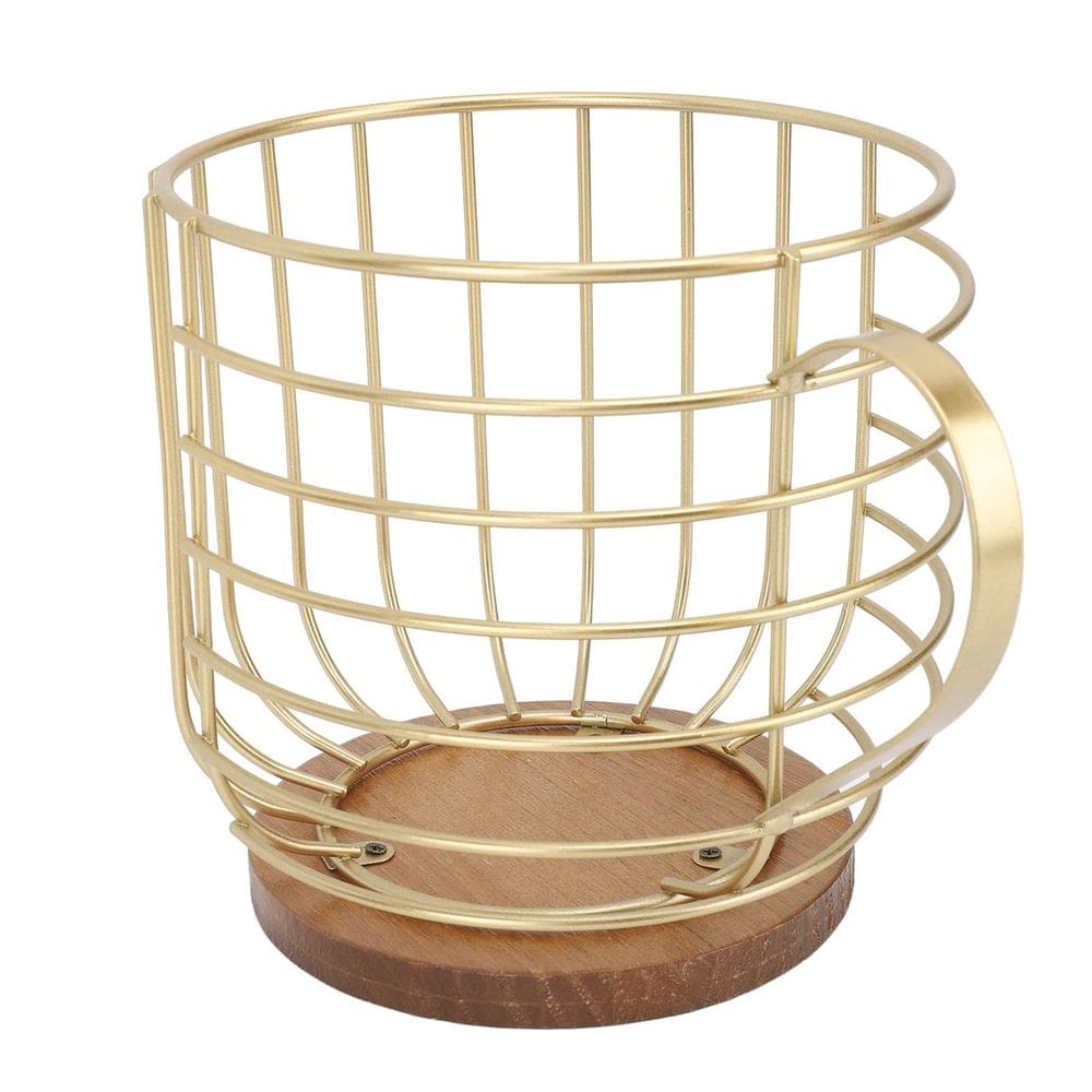 Suporte para cápsulas de café Zerodis, ferro de grande capacidade com base de madeira