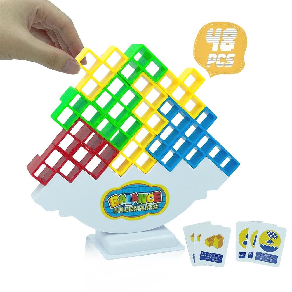 Jogo de blocos de empilhamento Tetra Tower Balance de 48 peças