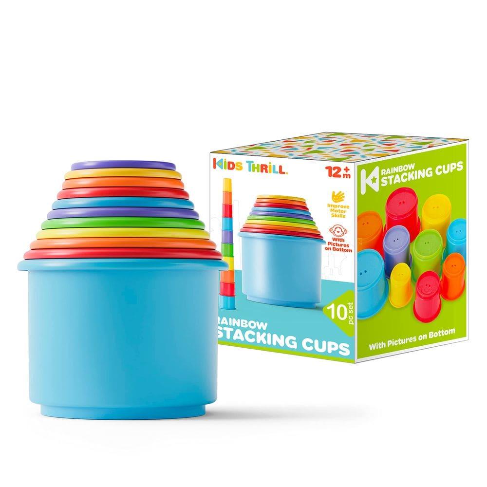 Copos empilháveis KIDSTHRILL Rainbow Colors para crianças de 1 a 3 anos