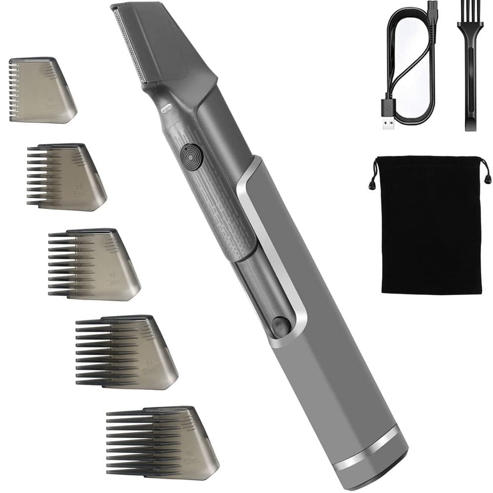 Aparador de cabelo corporal AWAONT, ferramentas de corte de cabelo masculinas com pente