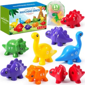 Brinquedo de dinossauro CPSYUB com letras correspondentes ao alfabeto para crianças de 3 a 5 anos