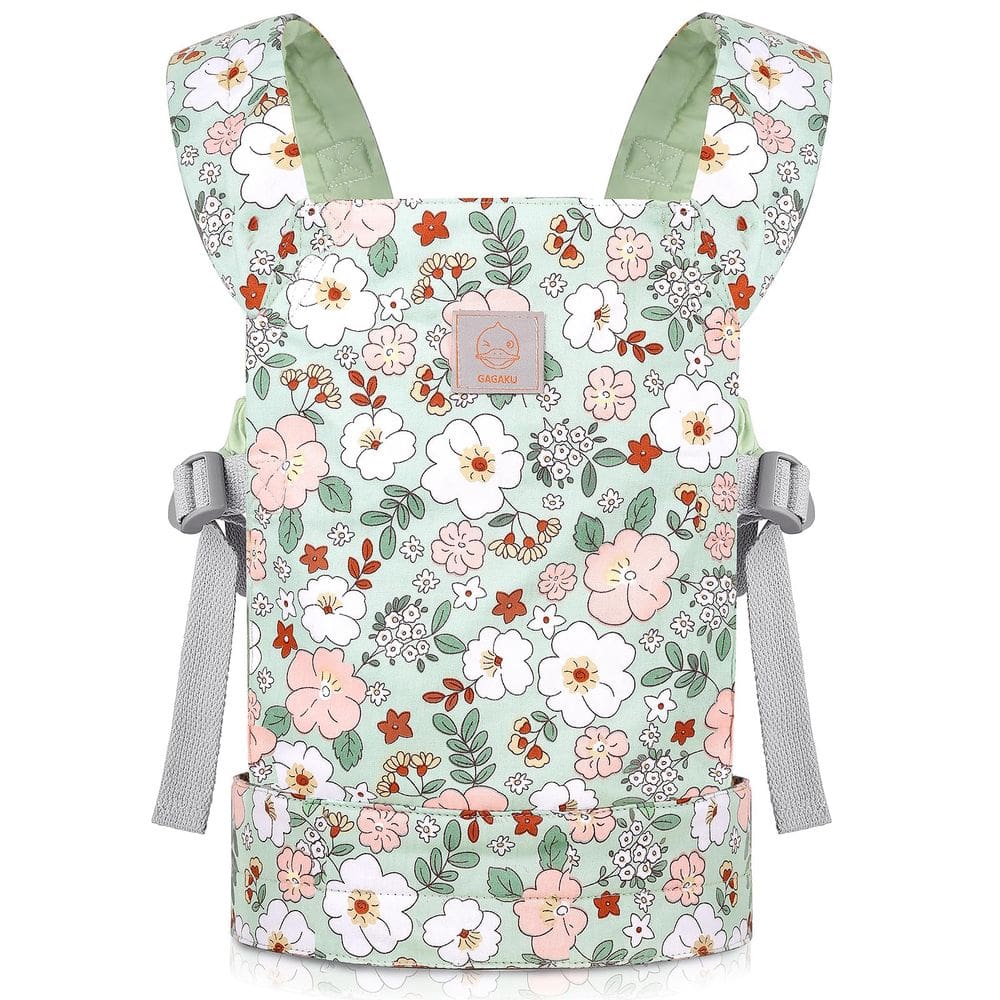 Porta-bonecas GAGAKU Camellia Green para crianças com alças ajustáveis