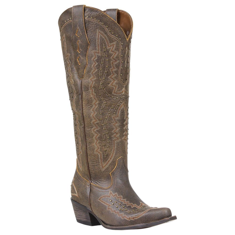 Bota Texana Feminina Bico Fico Marrom Cow Way 38123