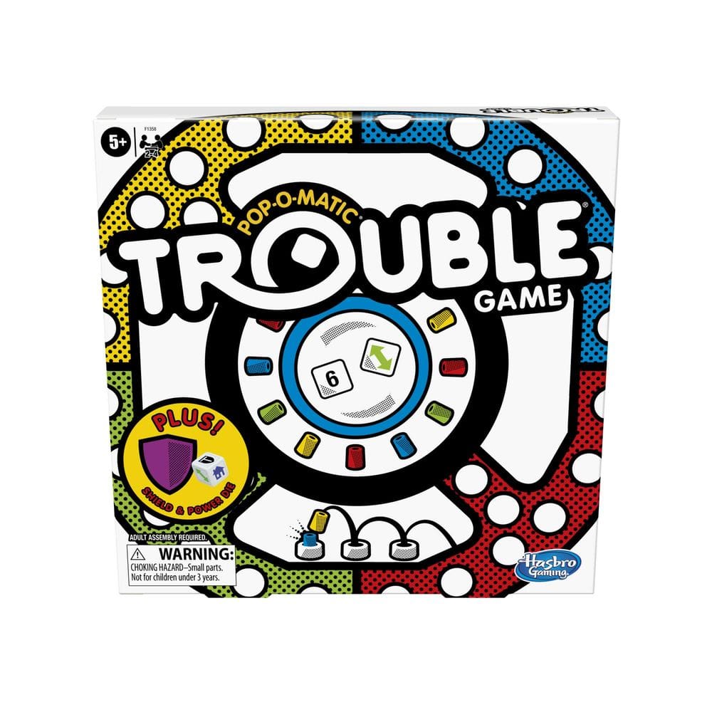 Jogo de tabuleiro Hasbro Gaming Trouble com Bonus Shield & Power Die