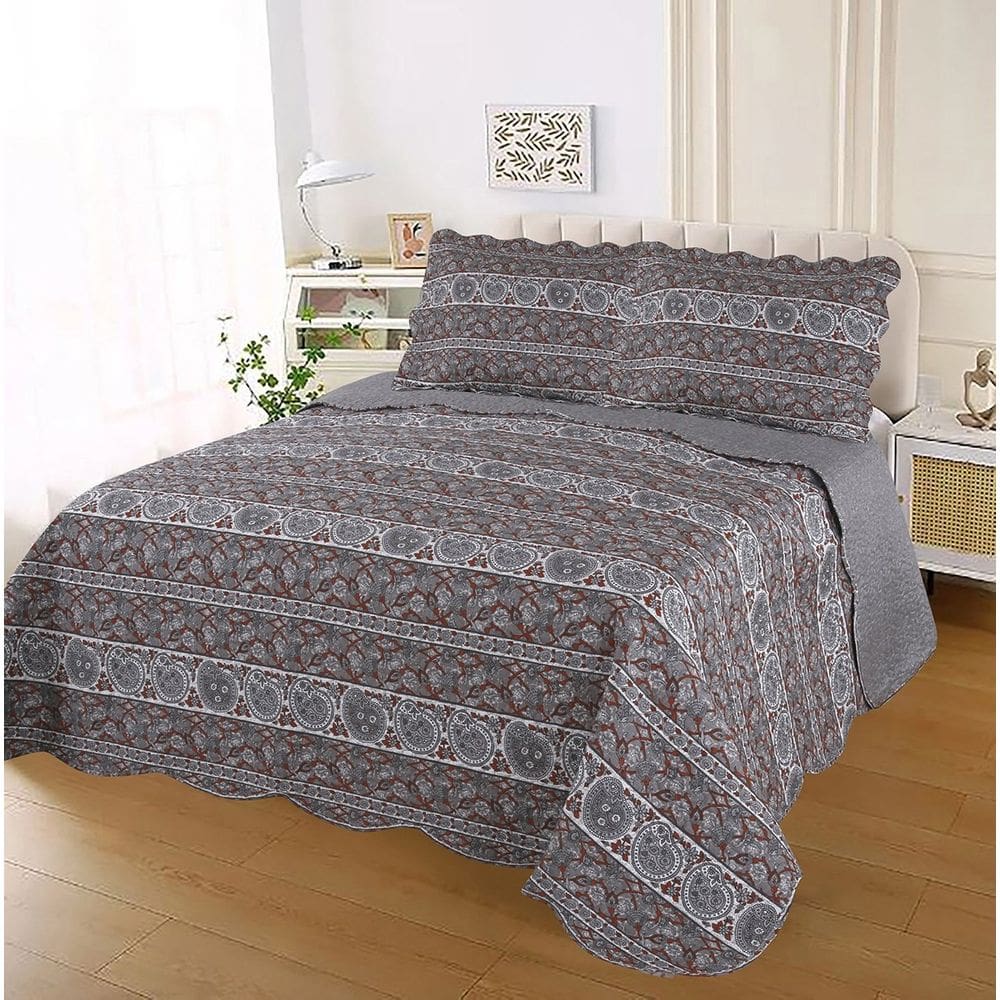 Jogo Colcha Cobre Leito Estampada Dupla Face Casal Ultrassonic 220x240cm - Colcha Corumba