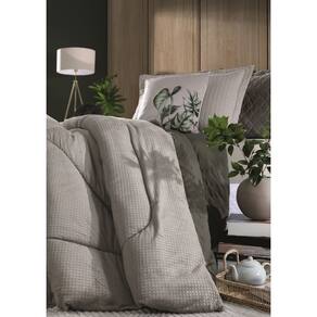 Edredom Dupla Face De Plush Lugano Casal 220x235cm - Taupe
