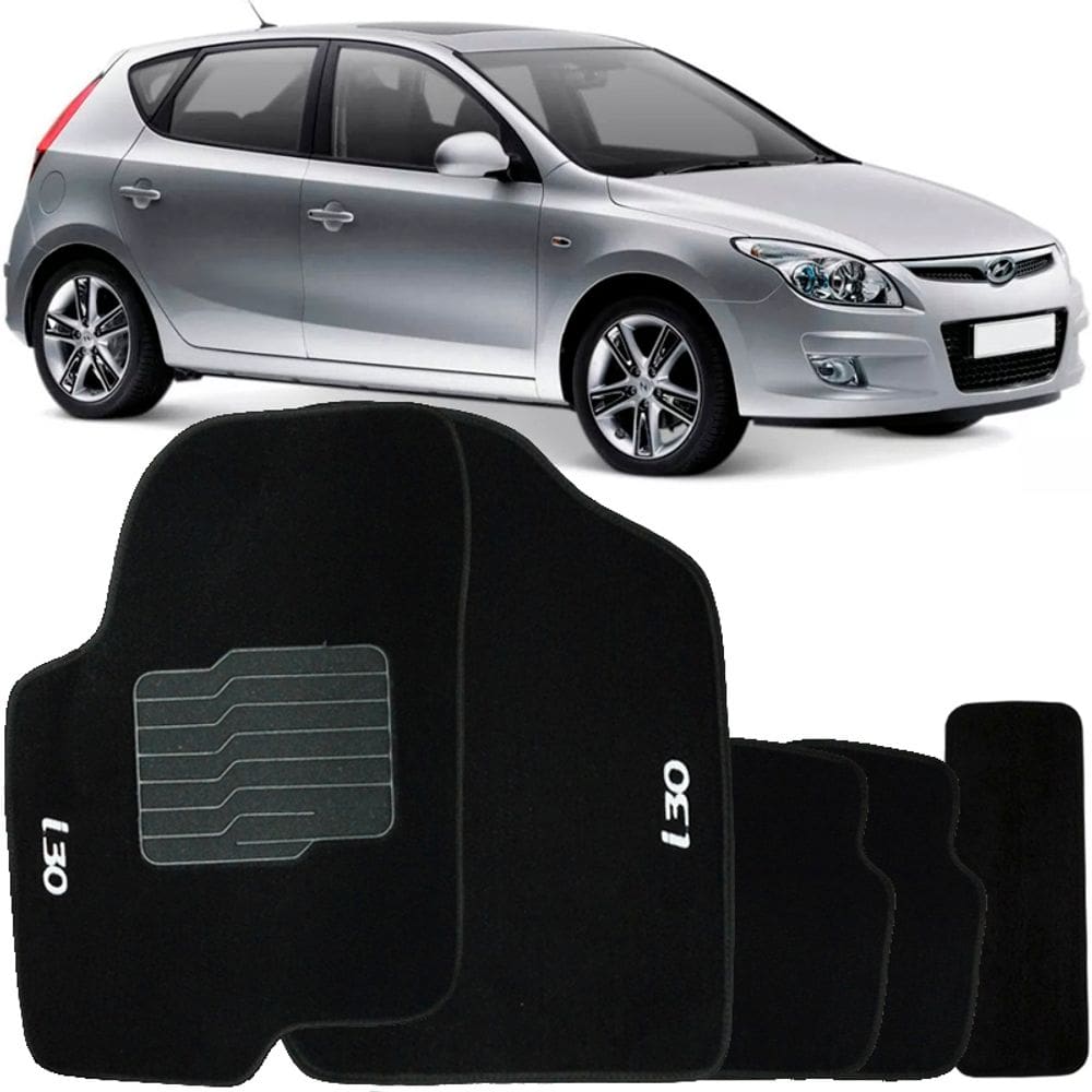 Jogo de Tapete Automotivo Carpete I30 2010 à 2012 Soft Logo Bordado 5 Peças