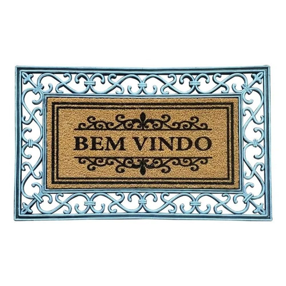 Capacho Fibra de Coco Imperial Antiderrapante 45x75cm - Prata 001