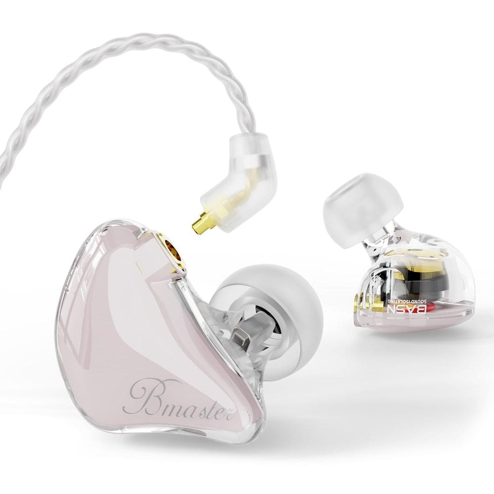 Fones de ouvido com monitor intra-auricular BASN Triple Driver IEM Cloud Pink