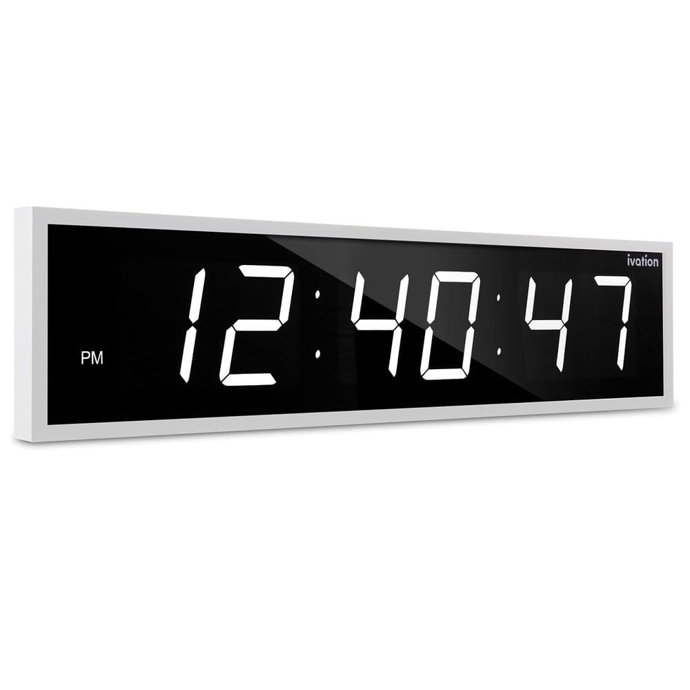 Relógio LED Ivation Huge Large Big Oversize 60 cm branco