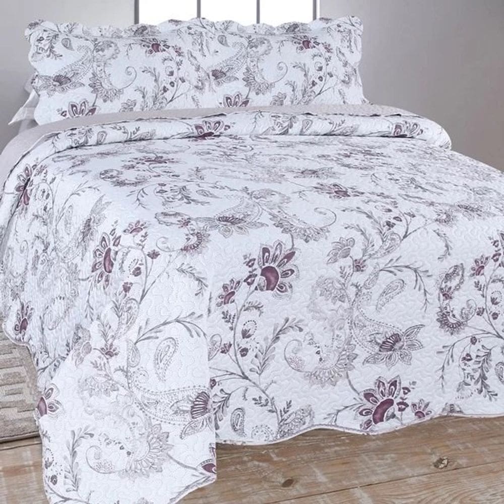 Jogo Colcha Cobre Leito Estampada Dupla Face King Ultrassonic 280x260cm - Colcha Parnaíba
