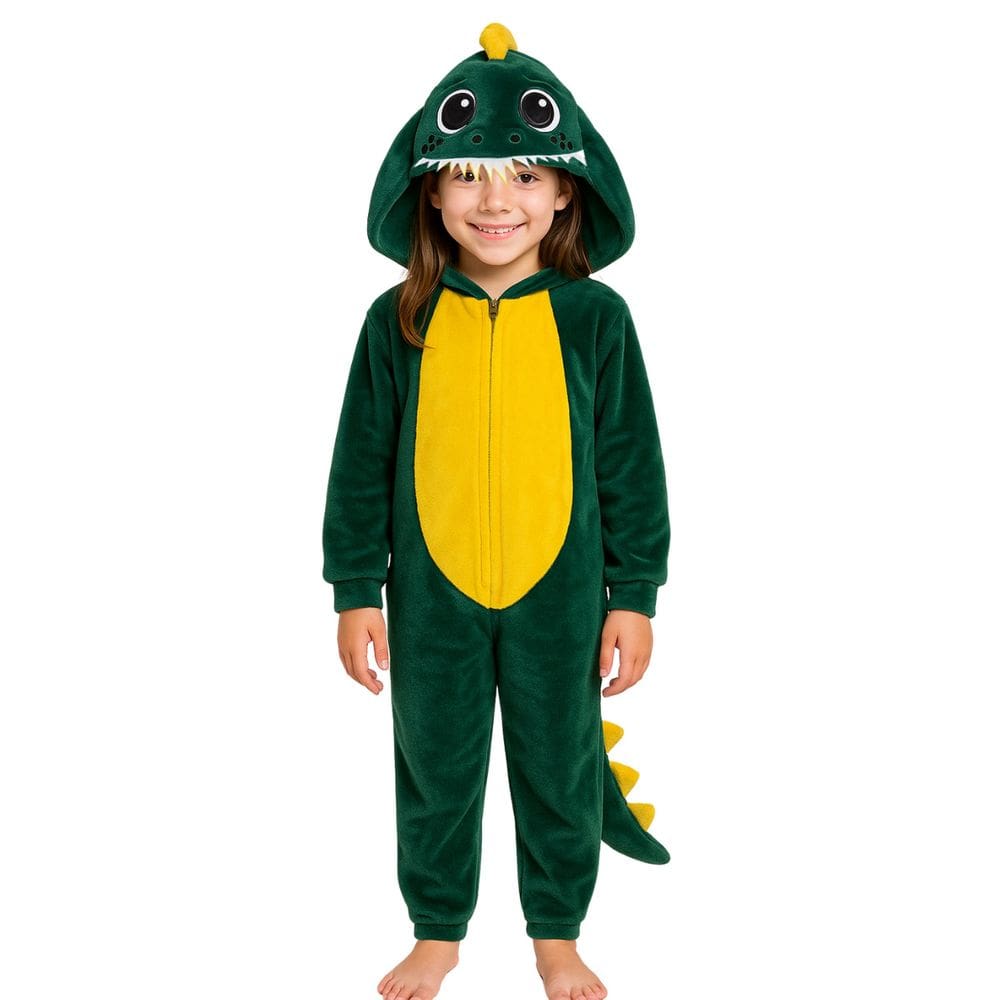 Pijama Macacão Dinossauro Fantasia Soft Fleece Quentinho