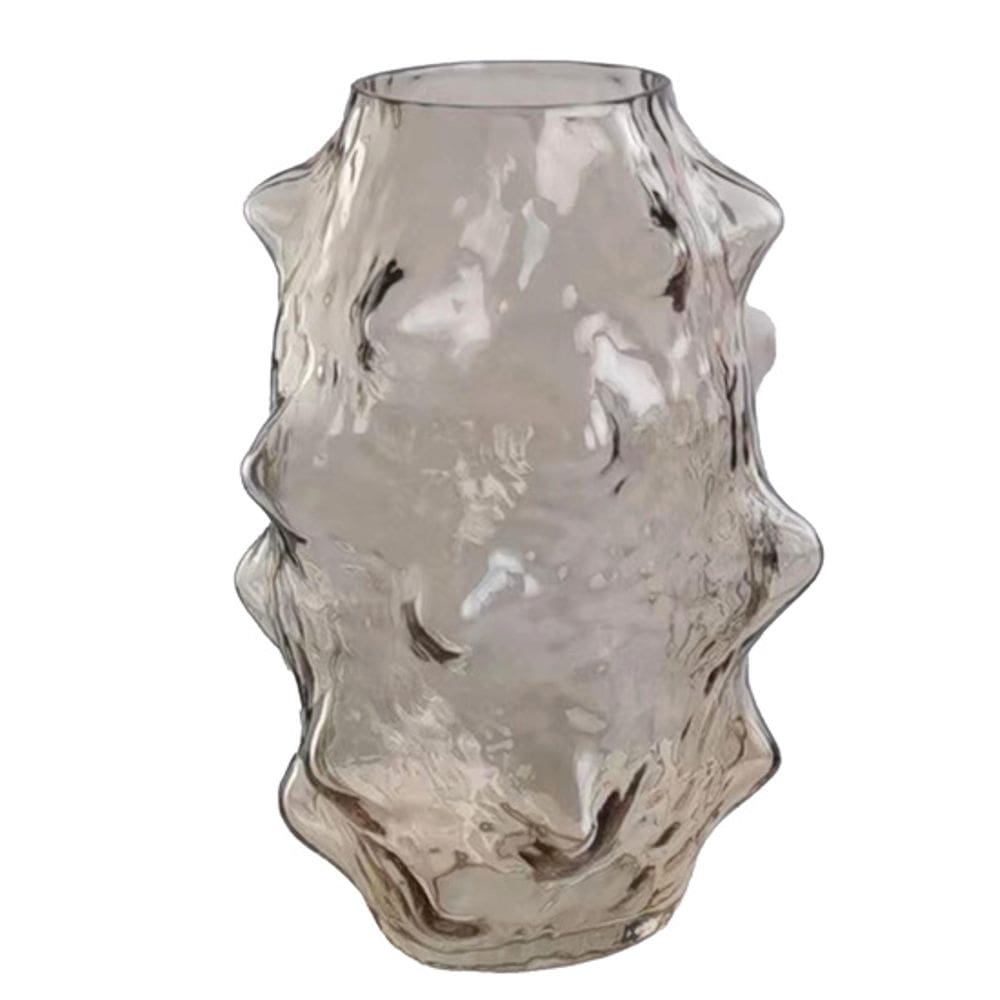 Vaso De Vidro Organico Ambar 30Cm