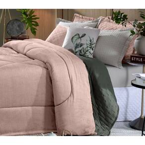 Edredom Dupla Face De Plush Lugano Casal 220x235cm - Rosa Tule