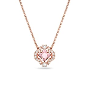 Colar Swarovski Una Clover com cristais rosa e brancos
