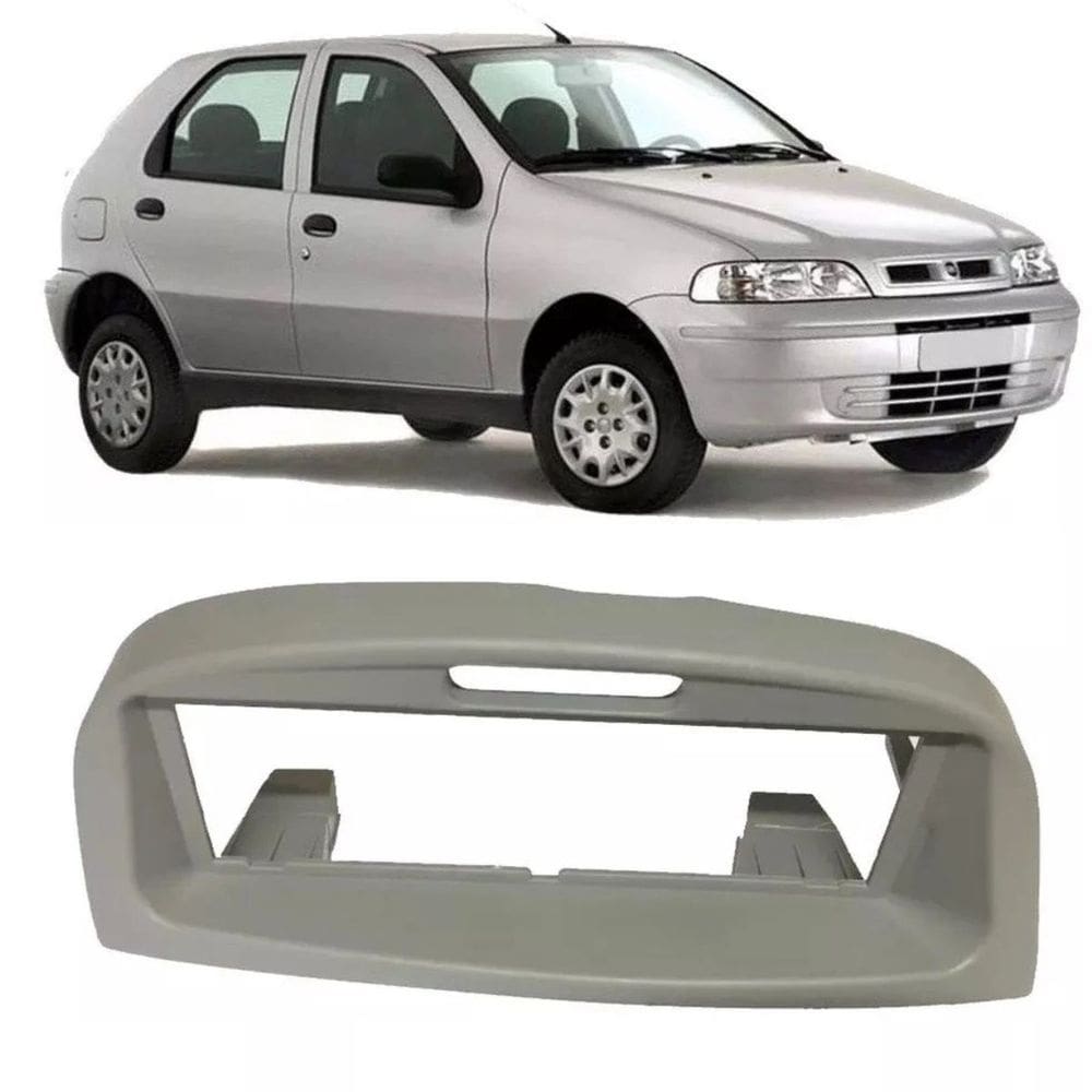 Moldura Painel Central Rádio Palio Siena Strada G2 2001 a 2006 Cinza