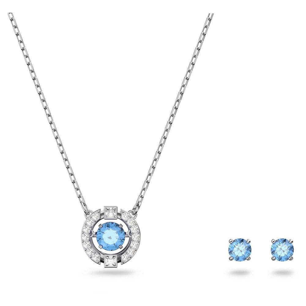 Conjunto de joias Swarovski Una com pingente redondo e brincos