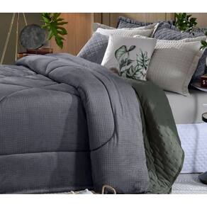Edredom Dupla Face De Plush Lugano Casal 220x235cm - Ardosia