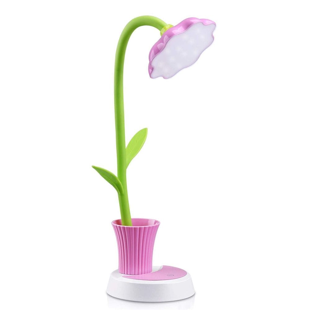 Lâmpada de mesa Uniwit Sunflower LED Charging Candeeiro de mesa rosa