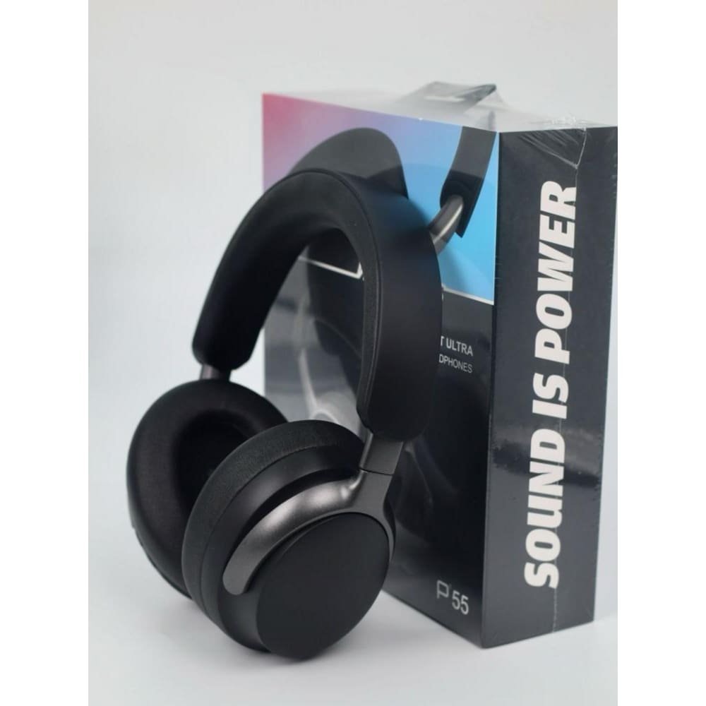 Fone de ouvido Bluetooth sem fio P55 montado na cabeça preto