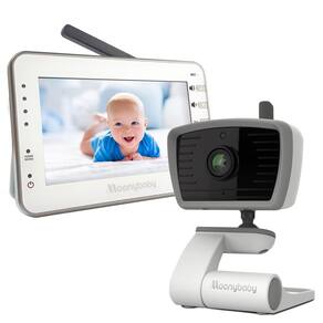 Monitor de bebê Moonybaby com câmera e áudio, longo alcance