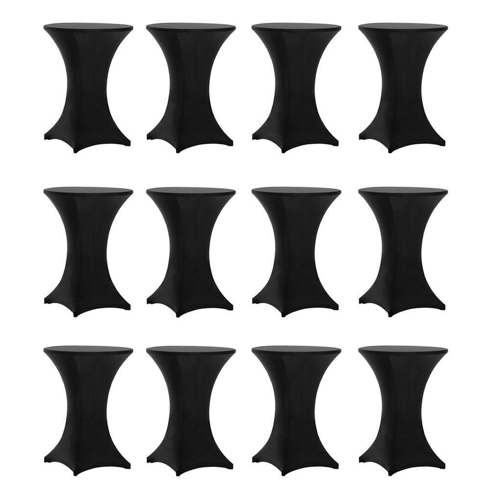 Capa de mesa de coquetel Tina`s Highboy Spandex 32x43cm preta x12
