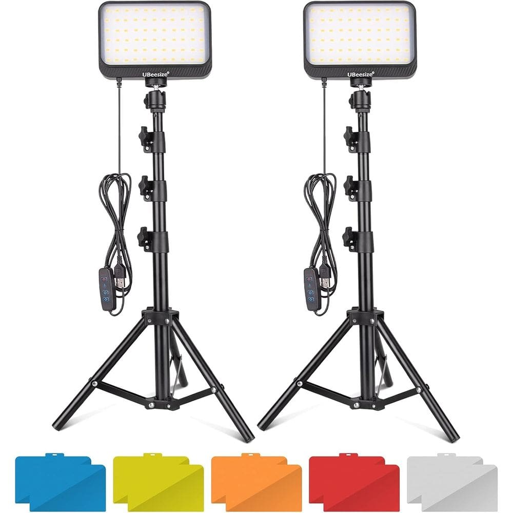 Kit de luz de vídeo LED UbeeSize regulável com suporte de tripé