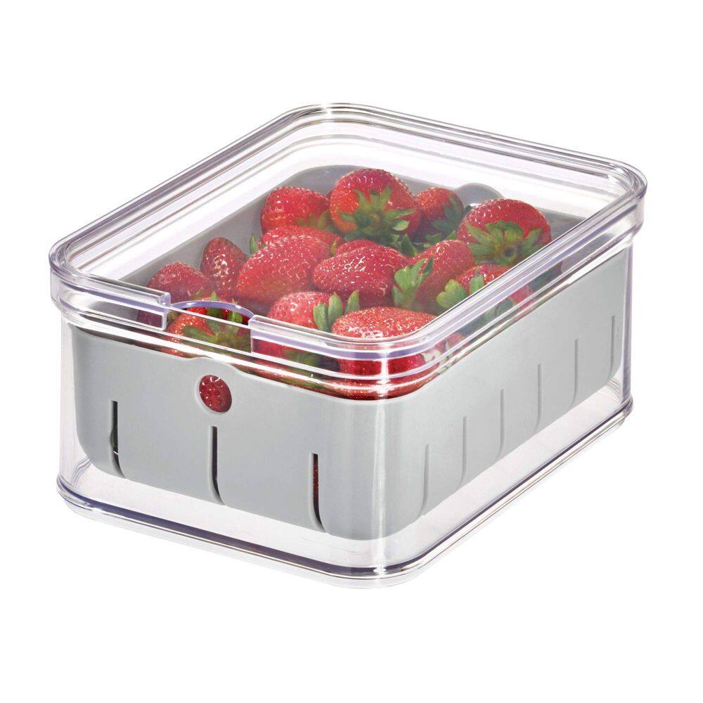 Recipientes de armazenamento de produtos iDesign Plástico reciclado transparente/cinza
