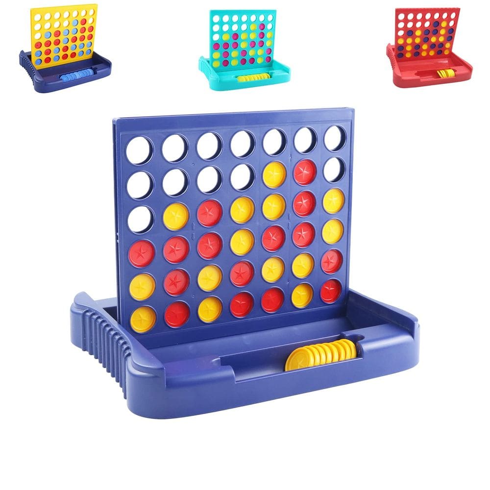Jogo de tabuleiro Pup Go 4 in a Row com 6 discos de reposição para crianças a partir de 3 anos, azul