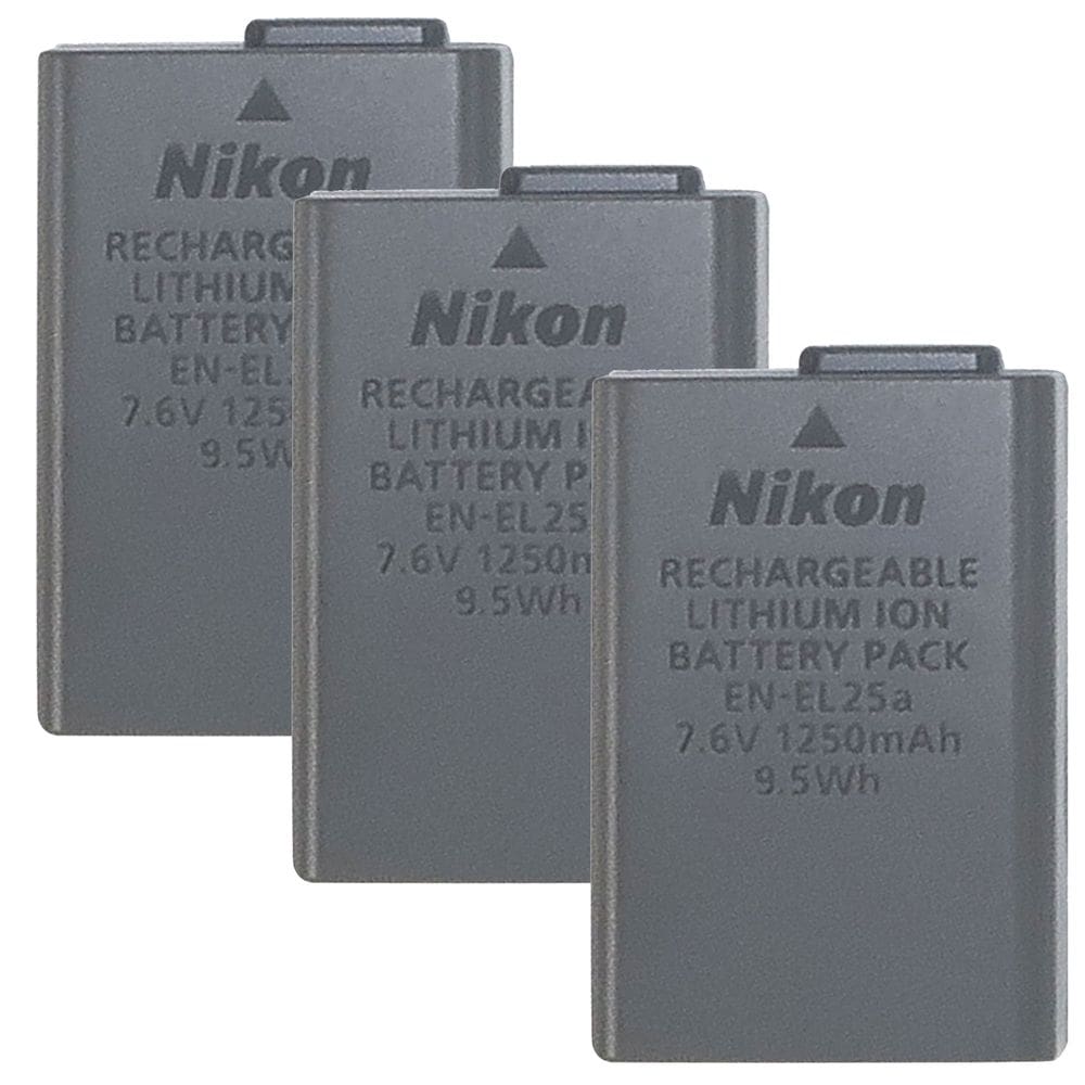 Bateria Nikon EN-EL25 de íon de lítio recarregável 7,6 V 1120 mAh x3