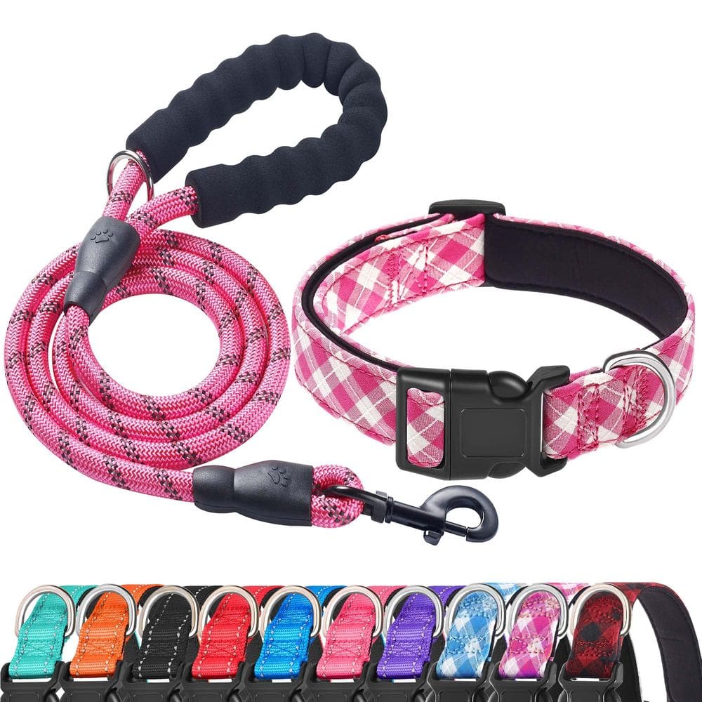 Conjunto de coleira e coleira para cães Ladoogo Reflective Neoprene para cães