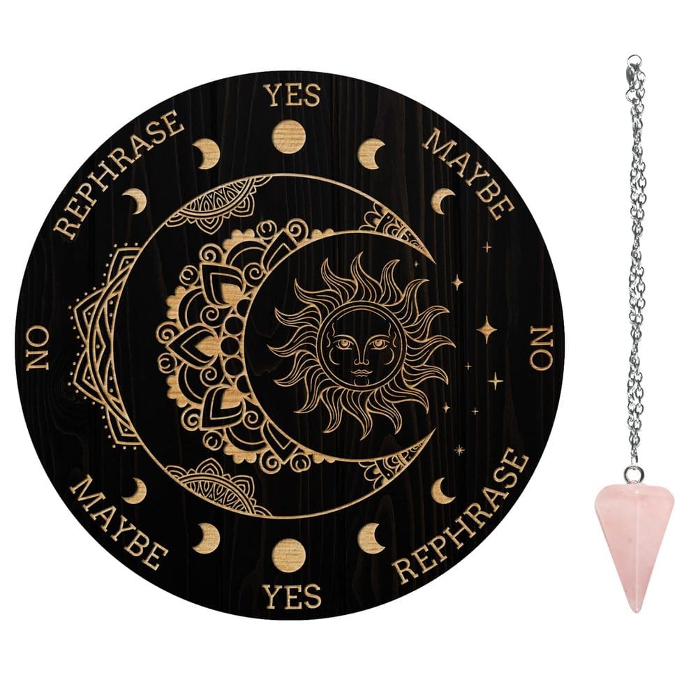 Conjunto de tábuas de pêndulo AHANDMAKER Wooden Doseding Divination