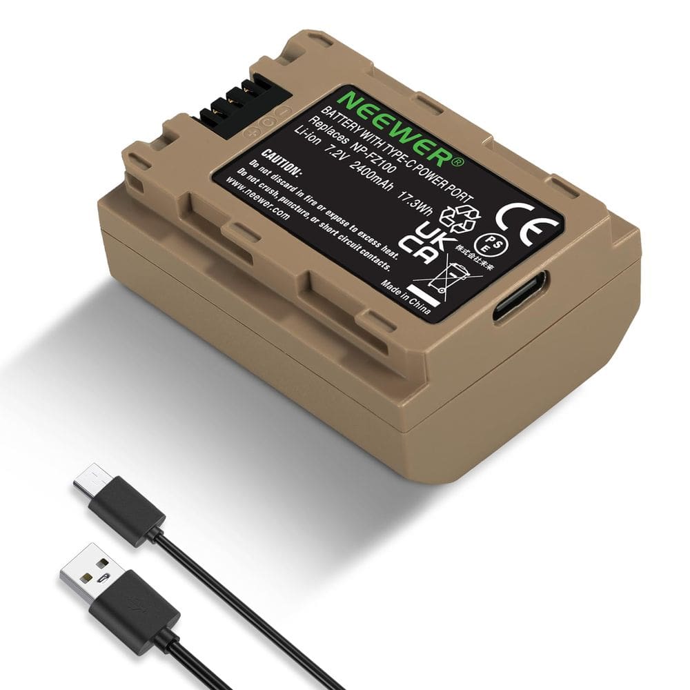 Bateria de substituição Neewer NP-FZ100 2400mAh para câmeras Sony