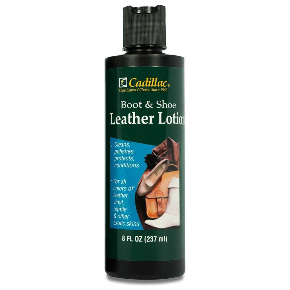 Loção de couro Cadillac Boot and Shoe 240 ml — limpa, condiciona, protege e lustra calçados e acessórios de couro