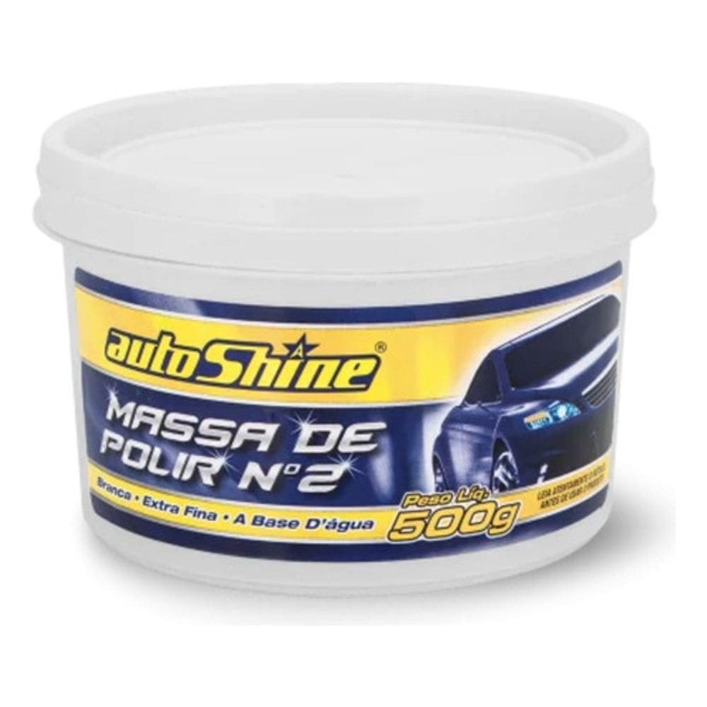 Massa De Polir N°2 500g Extra Fina Auto Shine Nova Branca