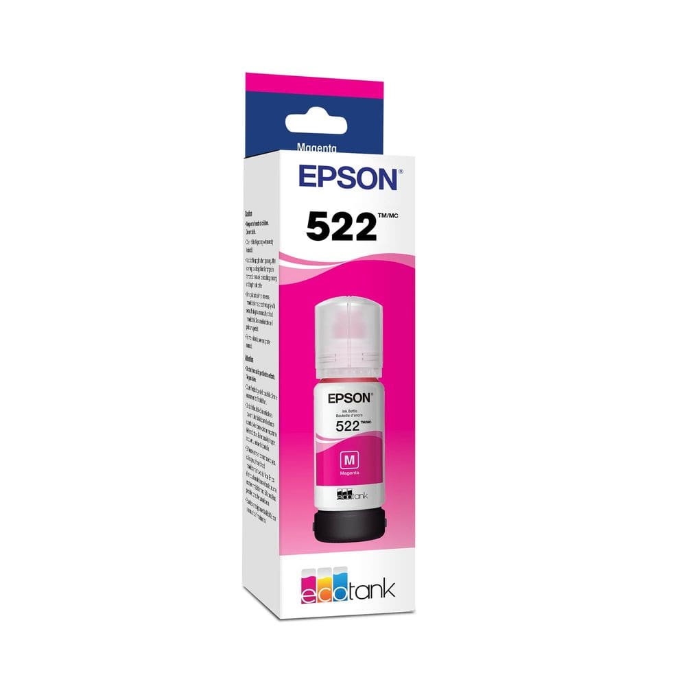 Garrafa de tinta Epson 522 EcoTank Magenta de capacidade ultra-alta