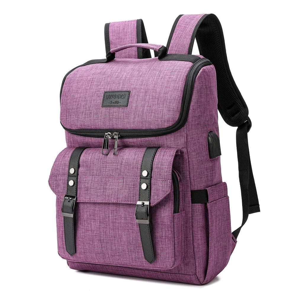 Mochila YALUNDISI Vintage Travel Laptop 15,6” com porta USB