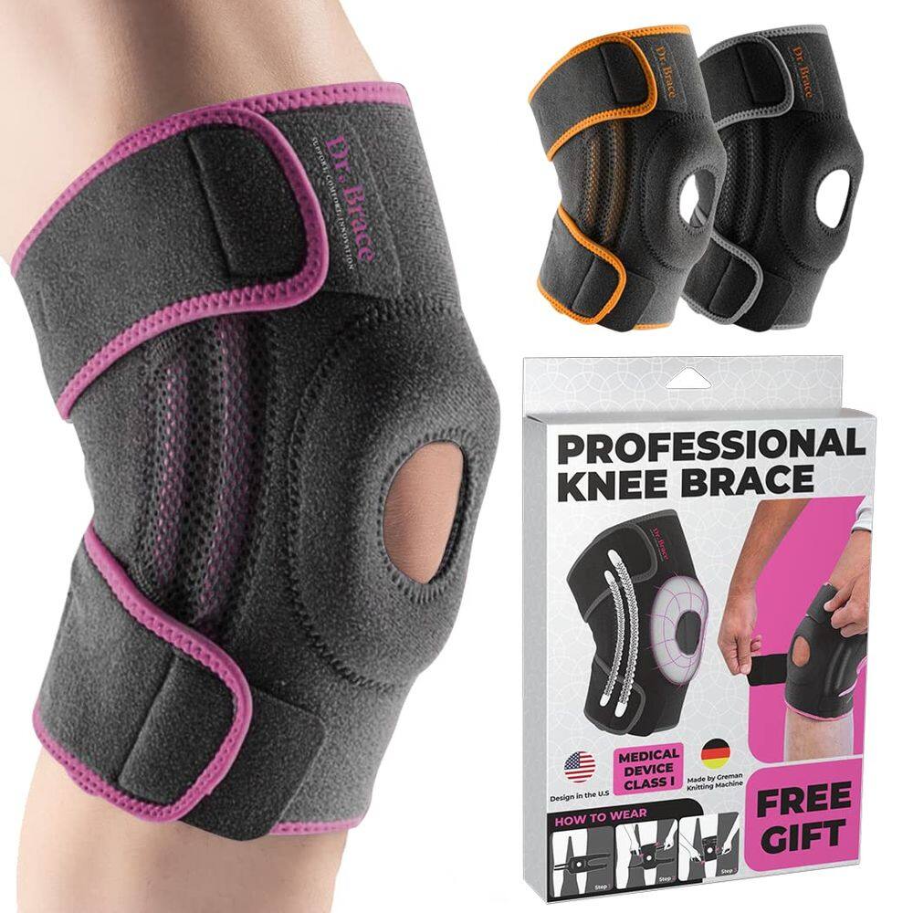 Joelheira DR. BRACE ELITE com estabilizadores laterais e almofadas de gel