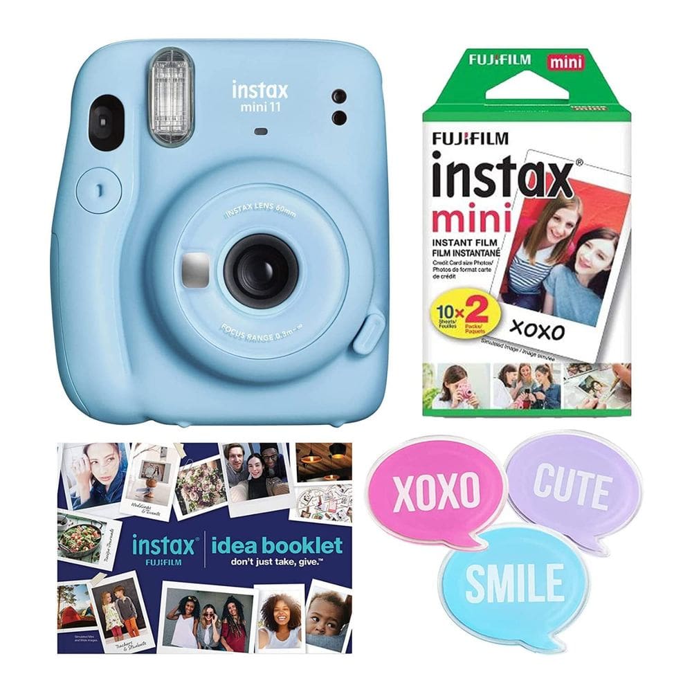 Câmera Fujifilm Instax Mini 11 Blue com filme e acessórios
