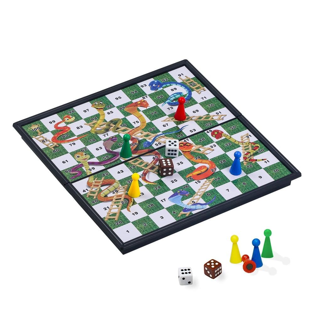 Jogo de tabuleiro KOKOSUN Mini Snakes and Ladders Magnetic Travel