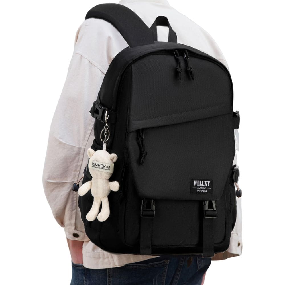 Mochila Caoroky knight College School Bag 15,6&quot; para laptop preta