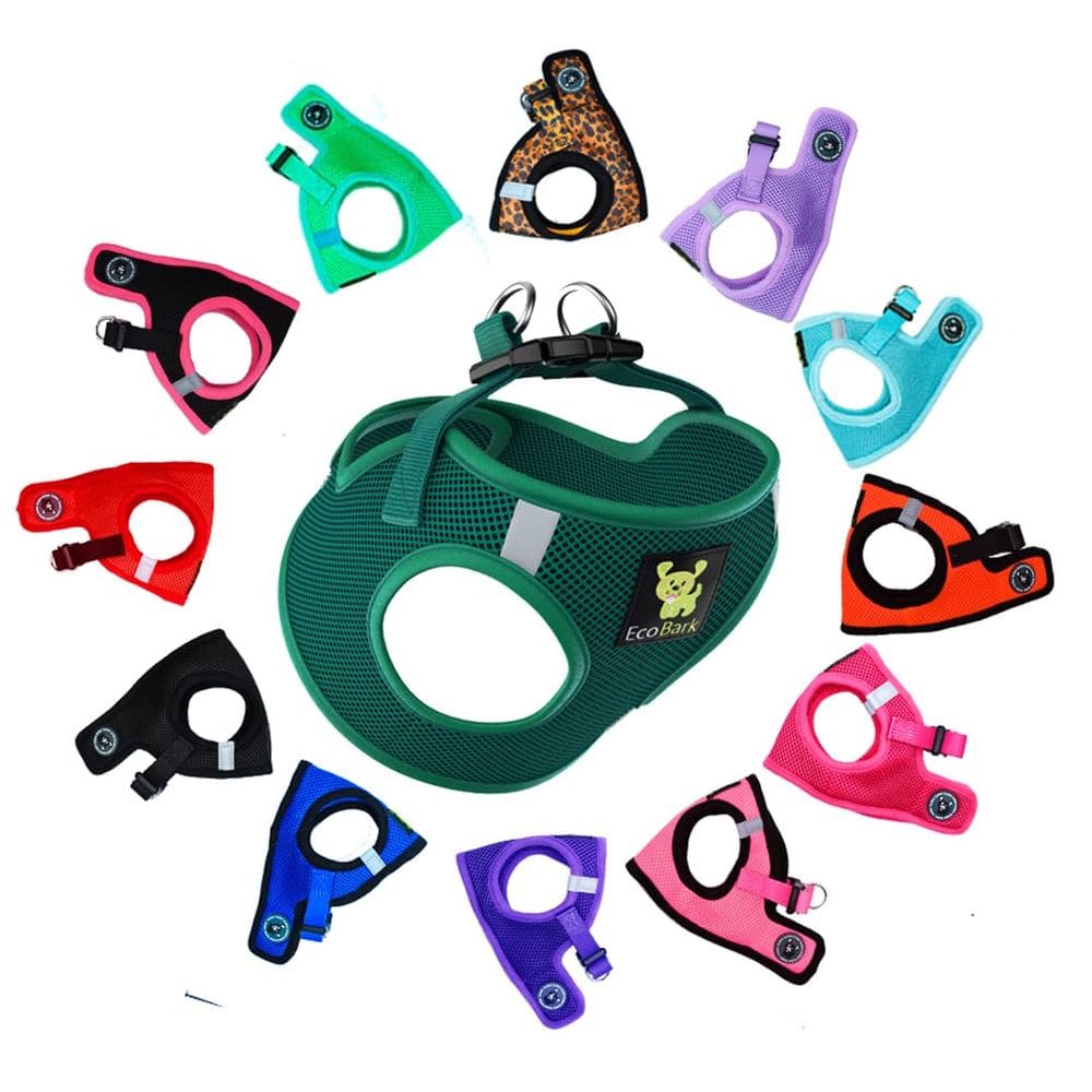 Arnês para cães EcoBark Step-in de malha macia reflexiva para médio porte