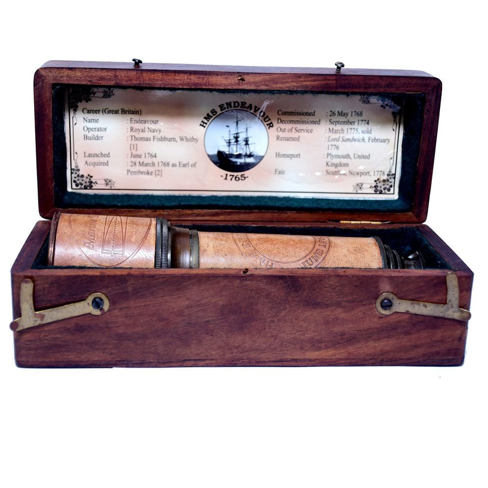 Telescópio NAVIROCK 18", navio de latão, Capitão HMS Endeavor