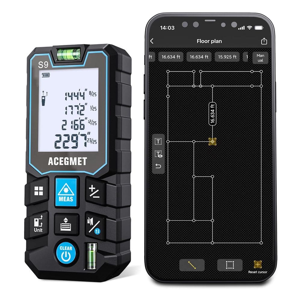 Ferramenta de medição a laser ACEGMET Laser Measure 70m com aplicativo