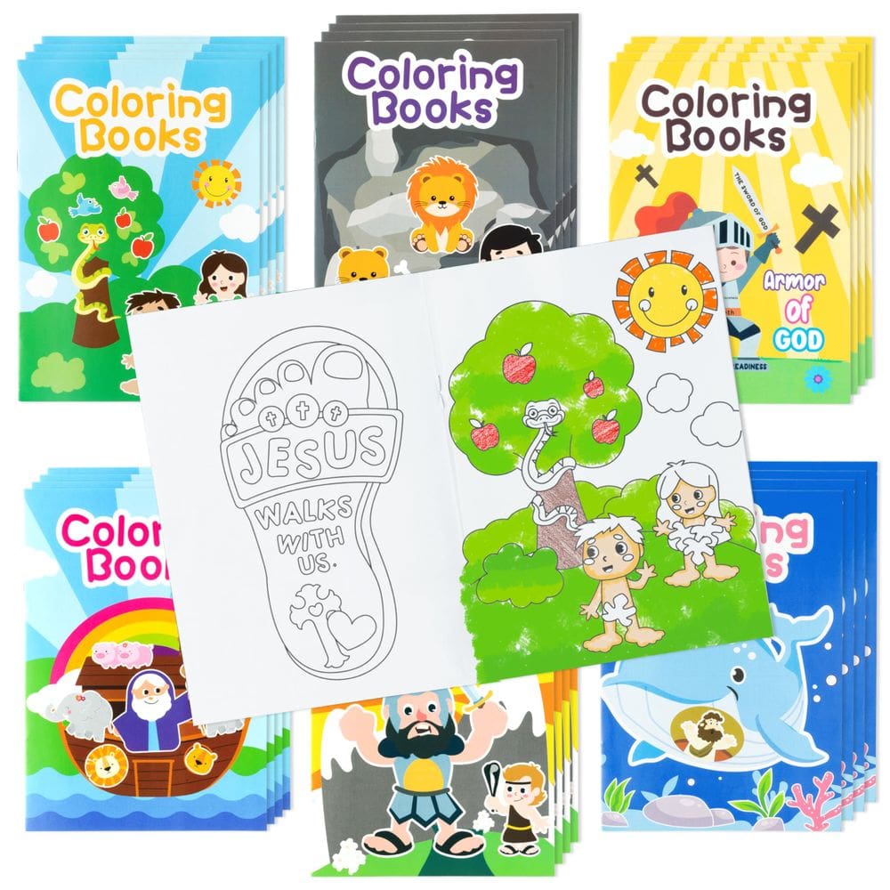 Livro de colorir Zainpe Christian Bible Stories 24 unidades para crianças