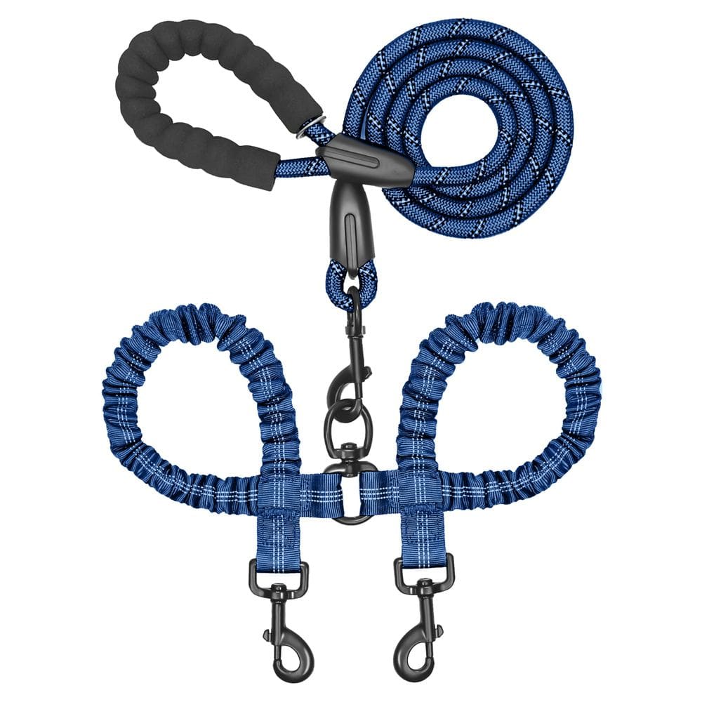 Coleira dupla para cães iYOShop, elástico giratório de 360° com absorção de choque