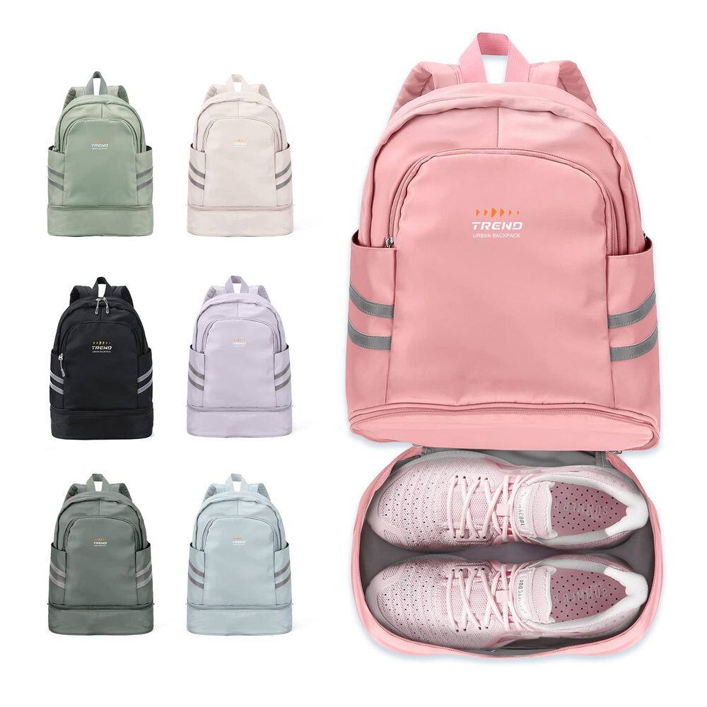 Mochila de ginástica Coofay impermeável com compartimento para sapatos 20L rosa