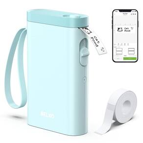 Máquina de etiquetas Nelko P21 Bluetooth sem fio ciano com fita