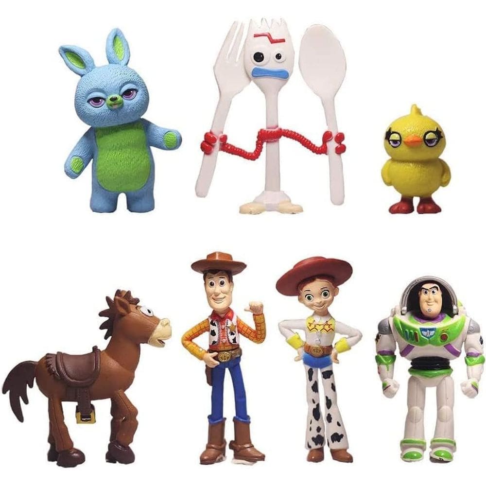 Estatuetas Toy Anime Story NLIEOPDA, pacote com 7, Woody Buzz, 4-7 cm